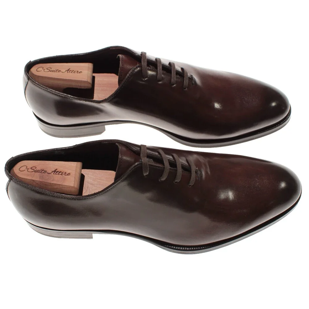 Pastori NWD Lace Up Oxford Dress Shoes Size 9 US in Brown Leather Made in Italy
